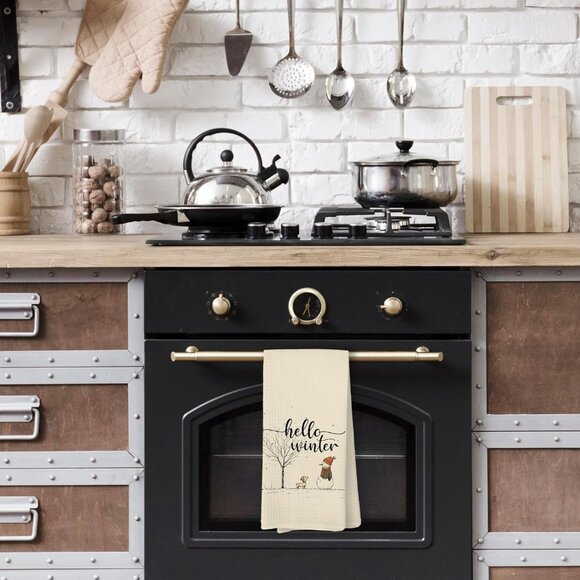 Christmas Snowman Kitchen Towels Holiday Decorative Hand Towels for Kitchen Bath - Picture 4 of 7